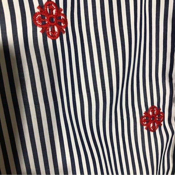 Gibson Latimer NWT Striped and Embroidered Blouse  Size XL - Picture 8 of 11